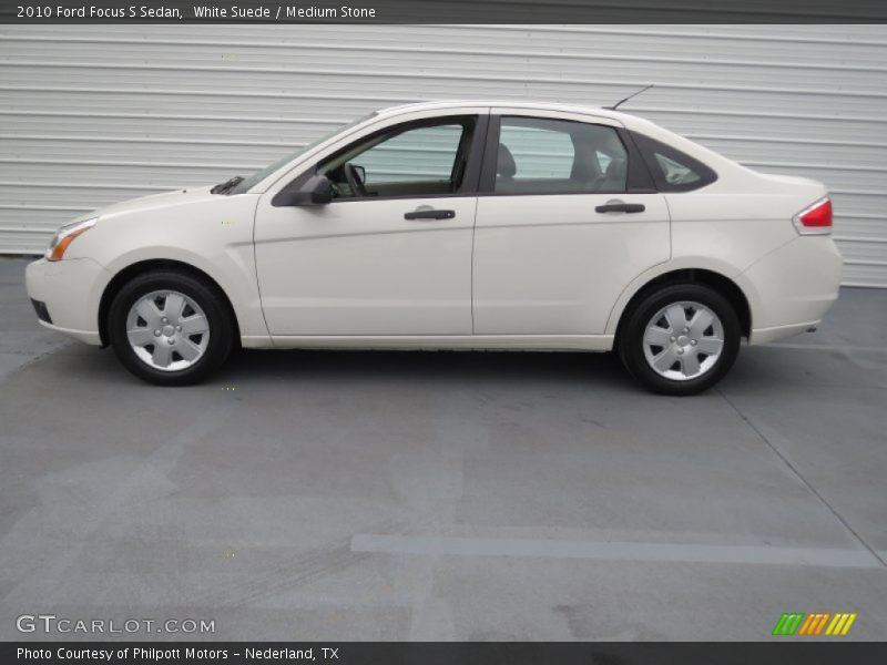White Suede / Medium Stone 2010 Ford Focus S Sedan