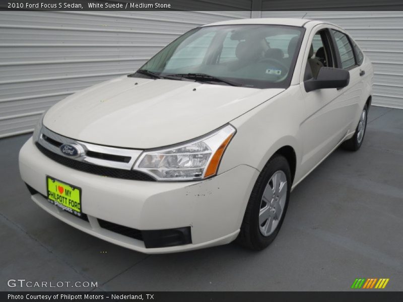 White Suede / Medium Stone 2010 Ford Focus S Sedan
