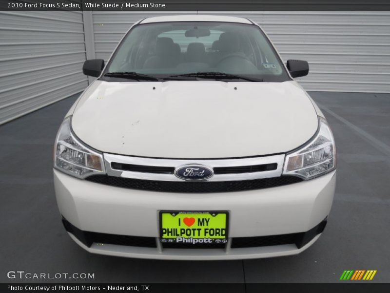 White Suede / Medium Stone 2010 Ford Focus S Sedan