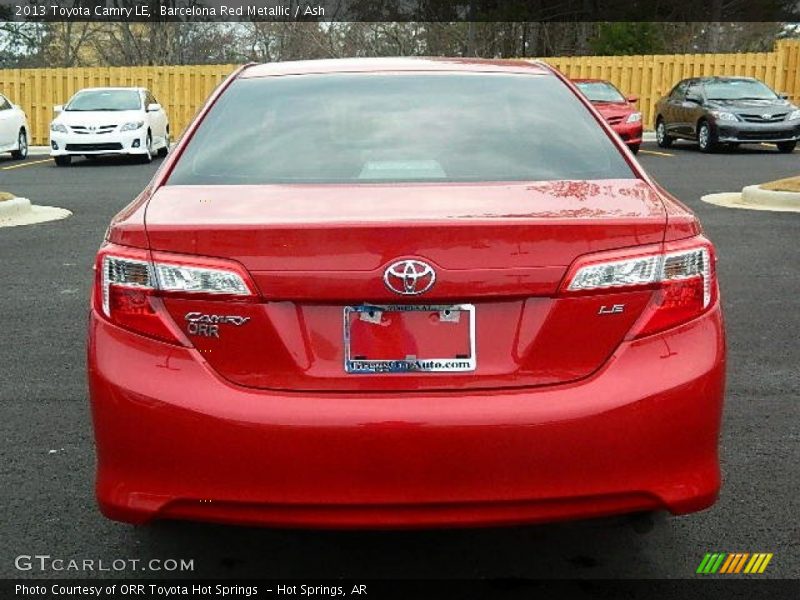 Barcelona Red Metallic / Ash 2013 Toyota Camry LE