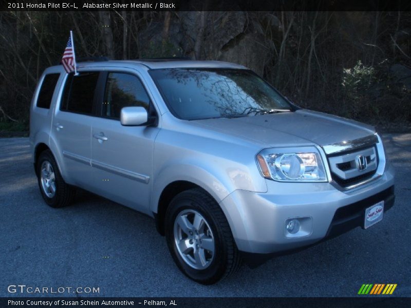 Alabaster Silver Metallic / Black 2011 Honda Pilot EX-L