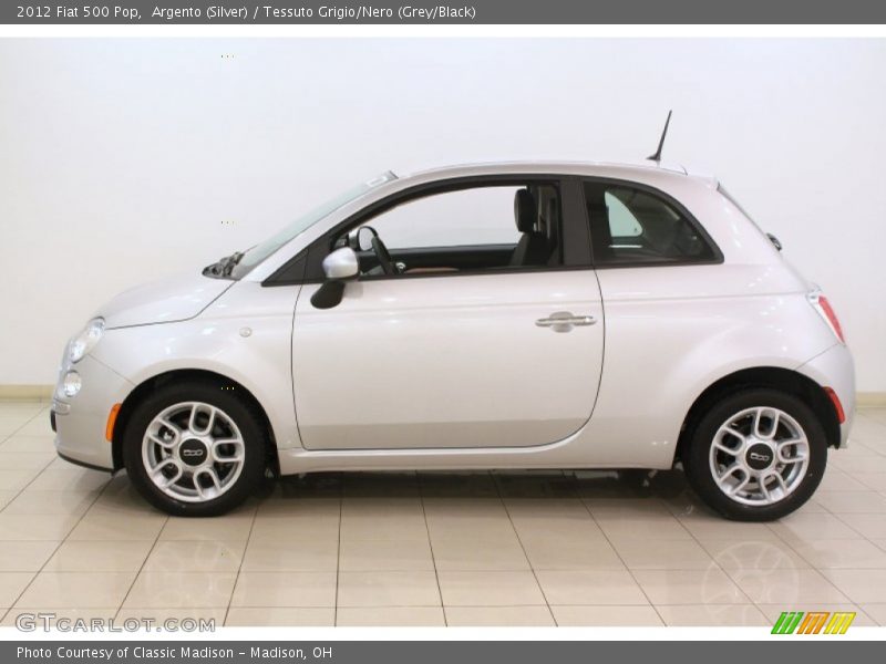 Argento (Silver) / Tessuto Grigio/Nero (Grey/Black) 2012 Fiat 500 Pop