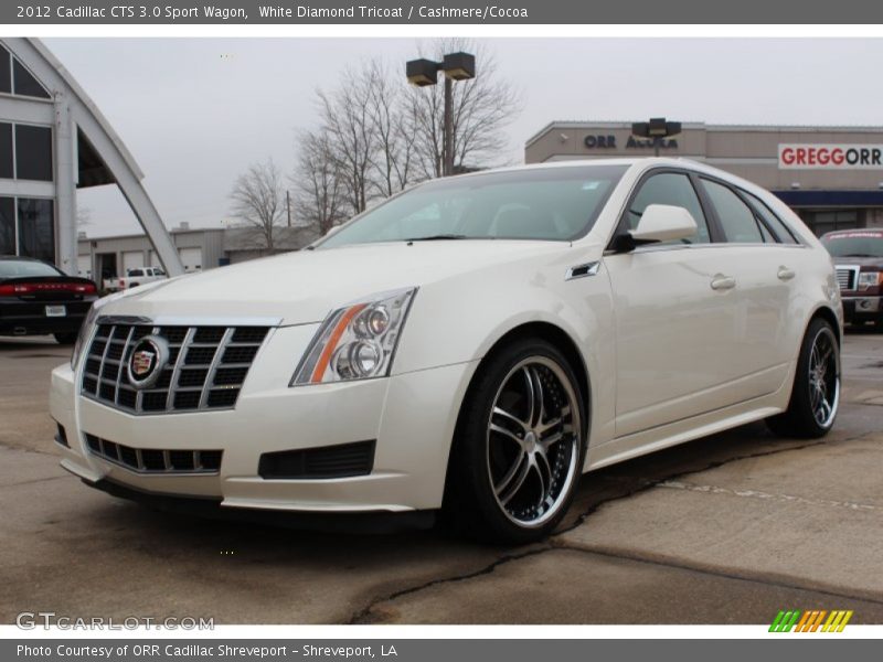 White Diamond Tricoat / Cashmere/Cocoa 2012 Cadillac CTS 3.0 Sport Wagon