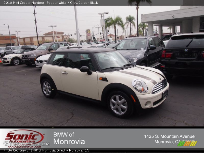 Pepper White / Grey/Carbon Black 2010 Mini Cooper Hardtop