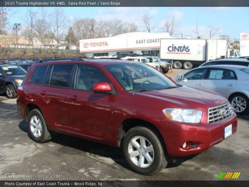 Salsa Red Pearl / Sand Beige 2010 Toyota Highlander V6 4WD