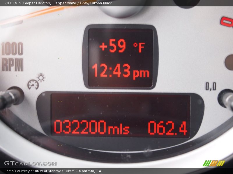 Pepper White / Grey/Carbon Black 2010 Mini Cooper Hardtop