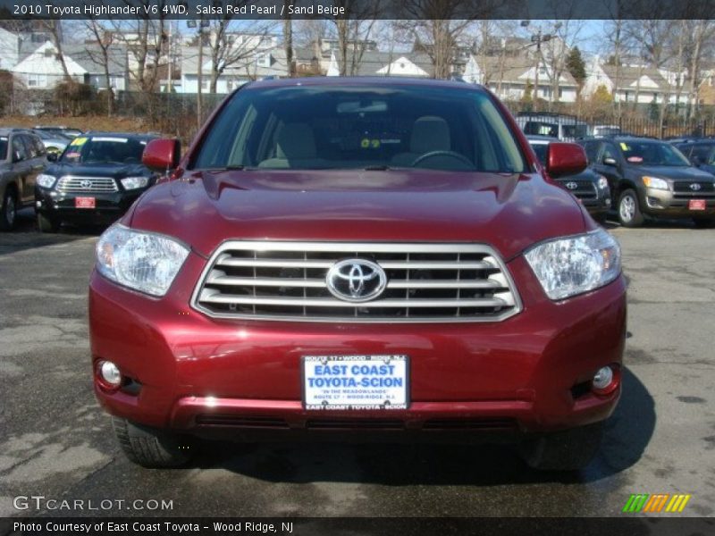 Salsa Red Pearl / Sand Beige 2010 Toyota Highlander V6 4WD