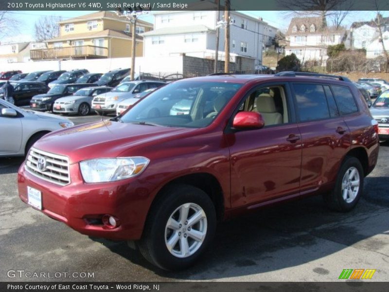Salsa Red Pearl / Sand Beige 2010 Toyota Highlander V6 4WD
