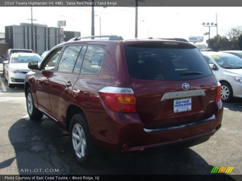Salsa Red Pearl / Sand Beige 2010 Toyota Highlander V6 4WD