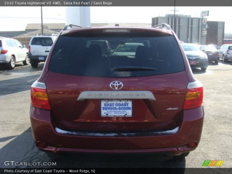 Salsa Red Pearl / Sand Beige 2010 Toyota Highlander V6 4WD