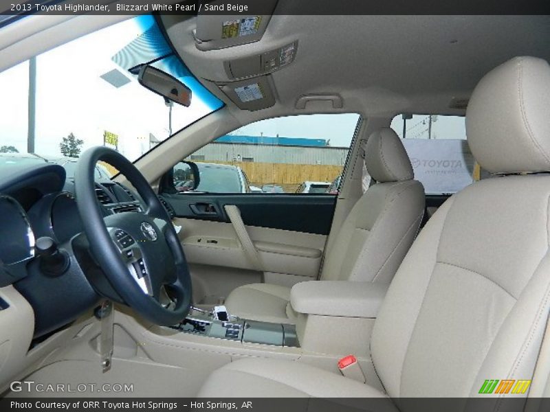 Blizzard White Pearl / Sand Beige 2013 Toyota Highlander