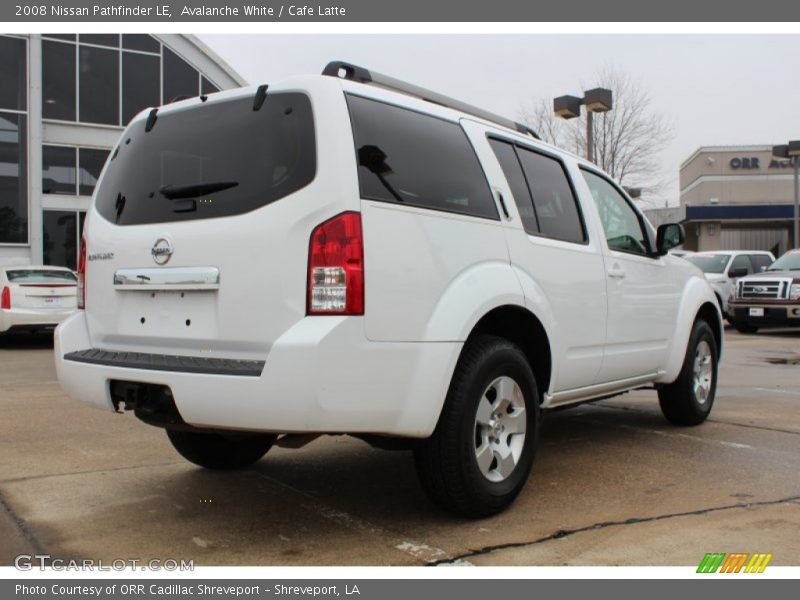 Avalanche White / Cafe Latte 2008 Nissan Pathfinder LE