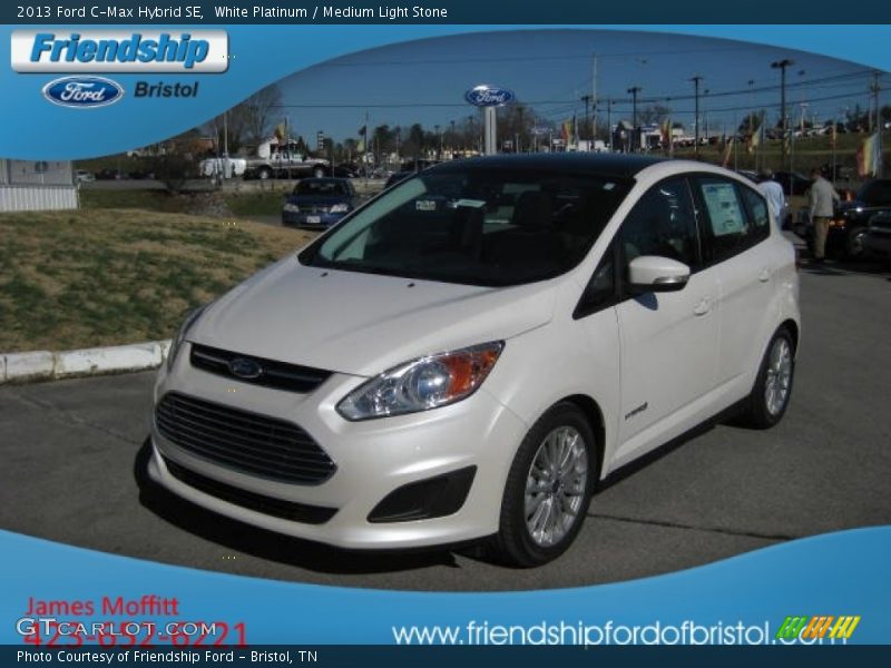 White Platinum / Medium Light Stone 2013 Ford C-Max Hybrid SE