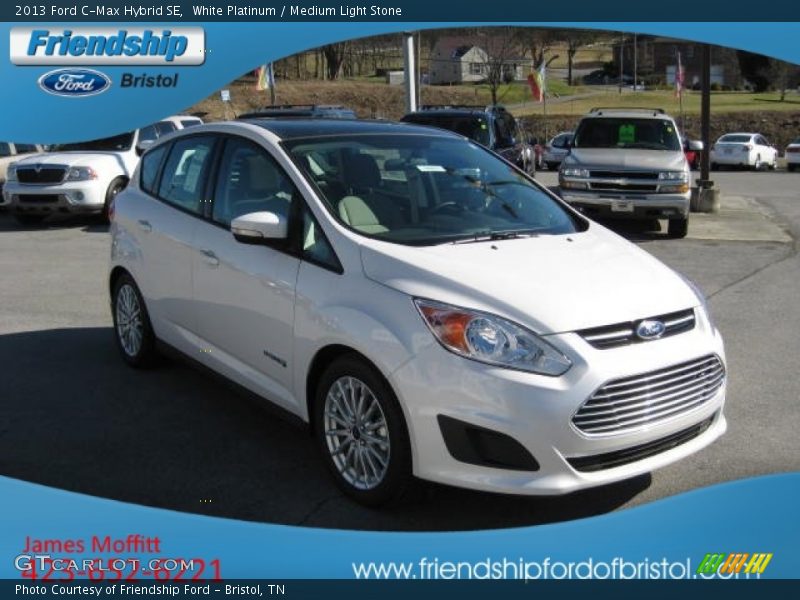 White Platinum / Medium Light Stone 2013 Ford C-Max Hybrid SE