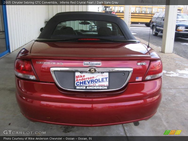 Inferno Red Crystal Pearl / Dark Slate Gray 2005 Chrysler Sebring GTC Convertible