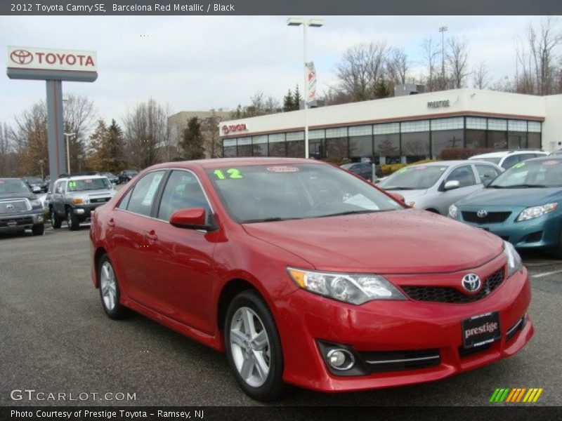 Barcelona Red Metallic / Black 2012 Toyota Camry SE