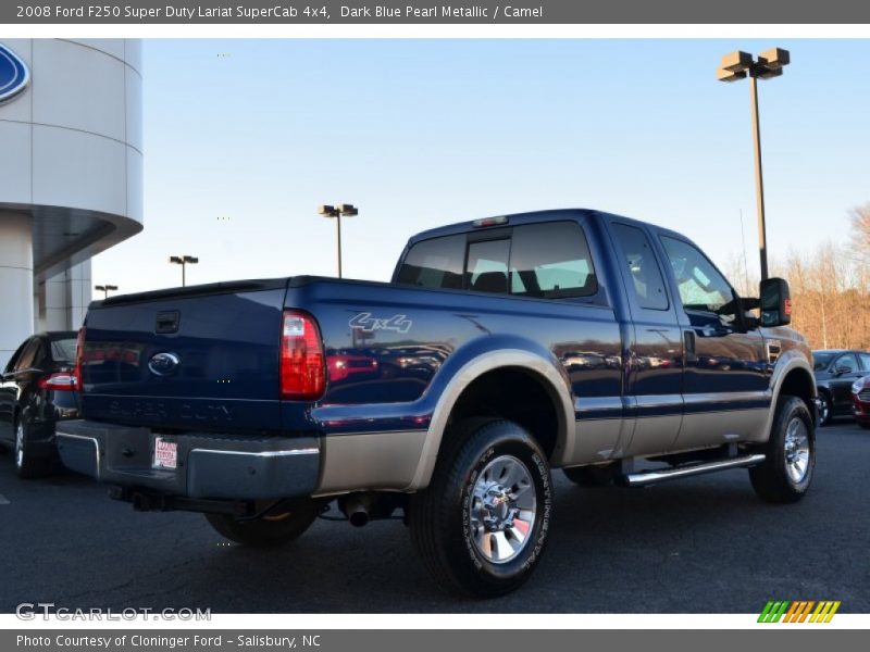 Dark Blue Pearl Metallic / Camel 2008 Ford F250 Super Duty Lariat SuperCab 4x4