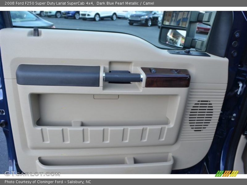 Dark Blue Pearl Metallic / Camel 2008 Ford F250 Super Duty Lariat SuperCab 4x4