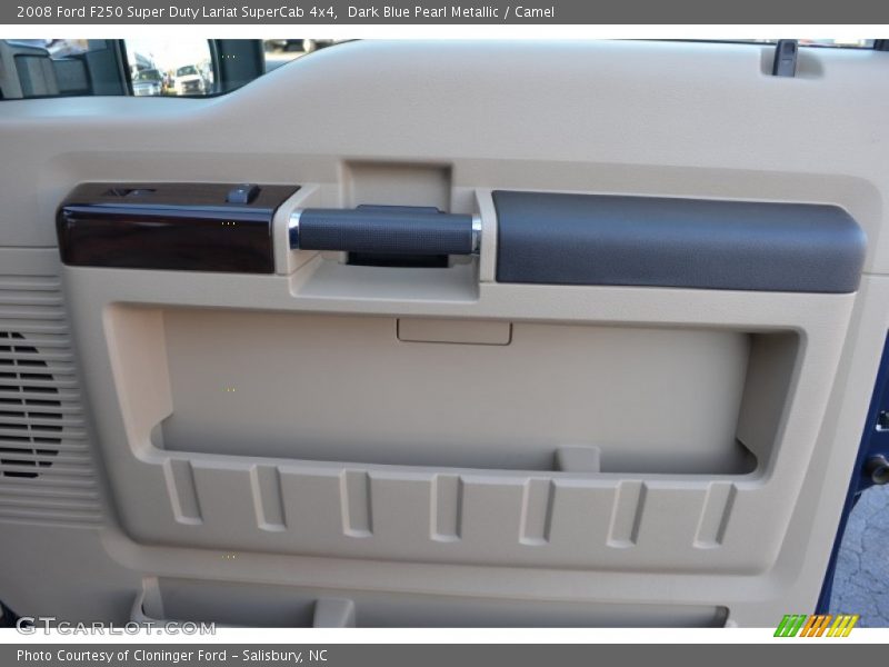 Dark Blue Pearl Metallic / Camel 2008 Ford F250 Super Duty Lariat SuperCab 4x4
