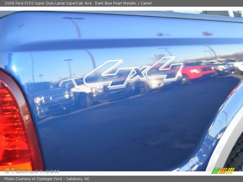 Dark Blue Pearl Metallic / Camel 2008 Ford F250 Super Duty Lariat SuperCab 4x4