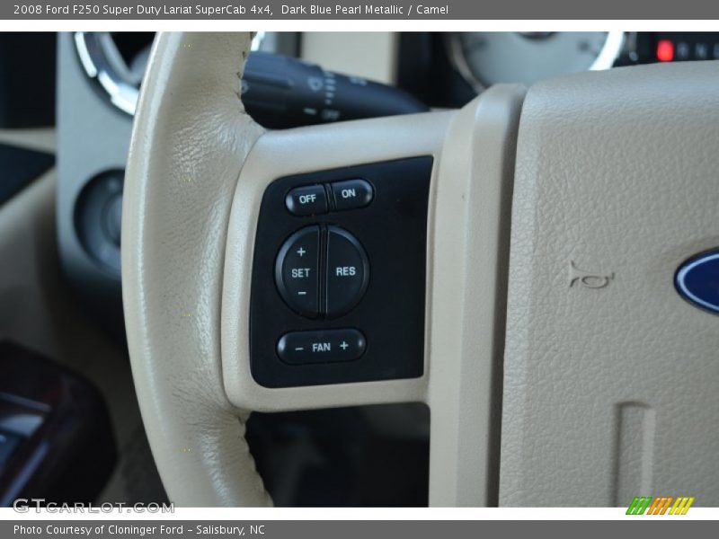 Dark Blue Pearl Metallic / Camel 2008 Ford F250 Super Duty Lariat SuperCab 4x4