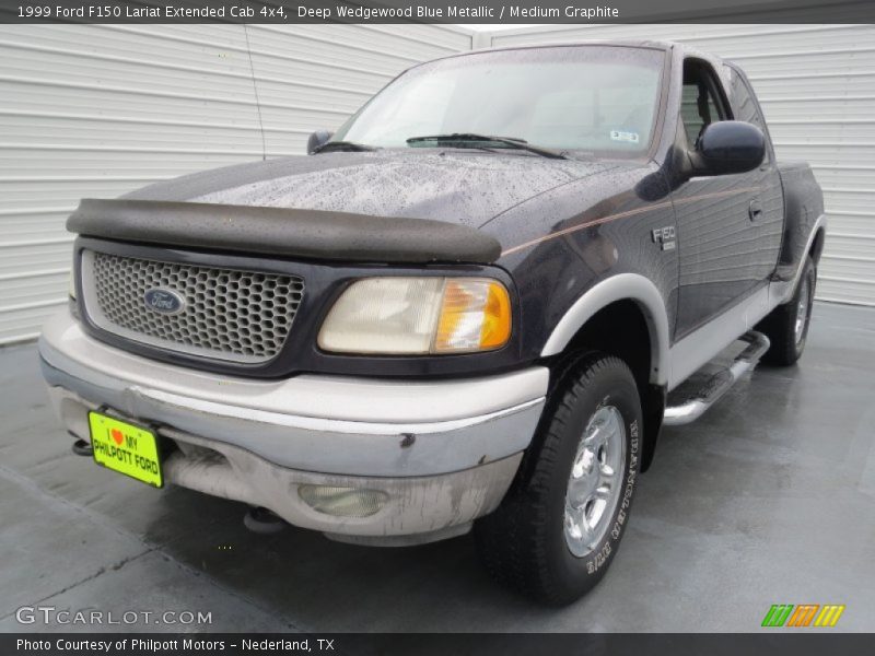 Deep Wedgewood Blue Metallic / Medium Graphite 1999 Ford F150 Lariat Extended Cab 4x4
