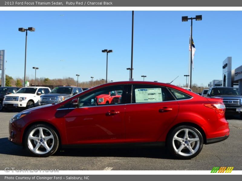 Ruby Red / Charcoal Black 2013 Ford Focus Titanium Sedan