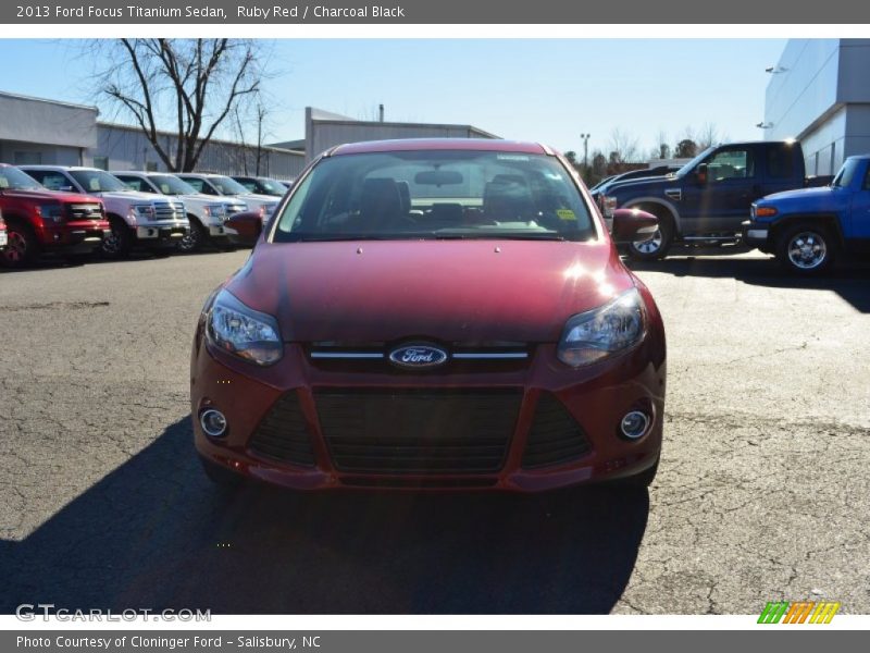 Ruby Red / Charcoal Black 2013 Ford Focus Titanium Sedan