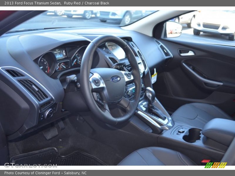 Ruby Red / Charcoal Black 2013 Ford Focus Titanium Sedan