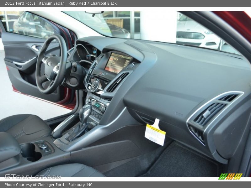 Ruby Red / Charcoal Black 2013 Ford Focus Titanium Sedan