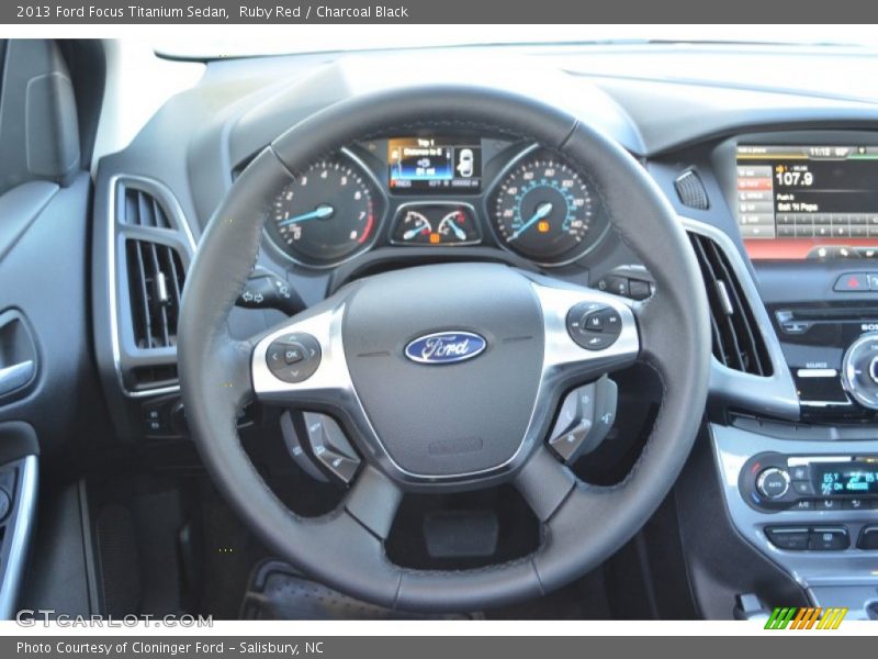 Ruby Red / Charcoal Black 2013 Ford Focus Titanium Sedan