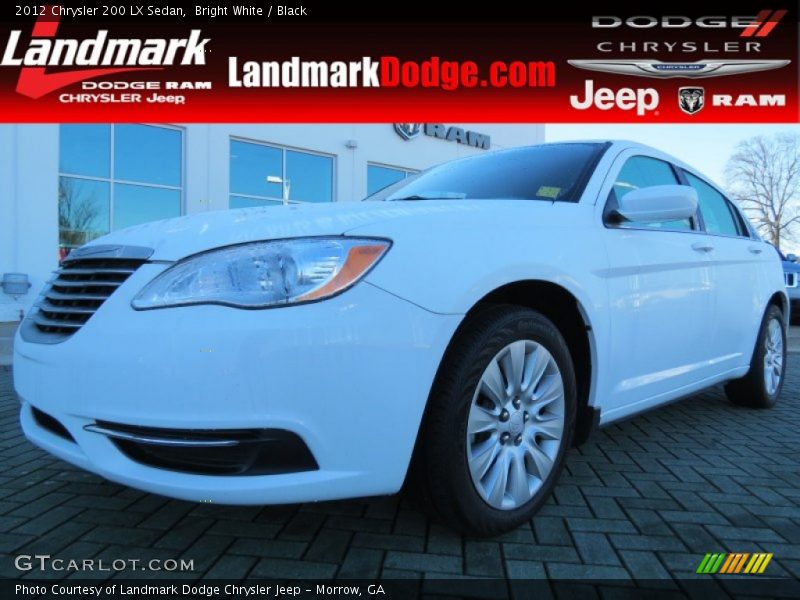 Bright White / Black 2012 Chrysler 200 LX Sedan