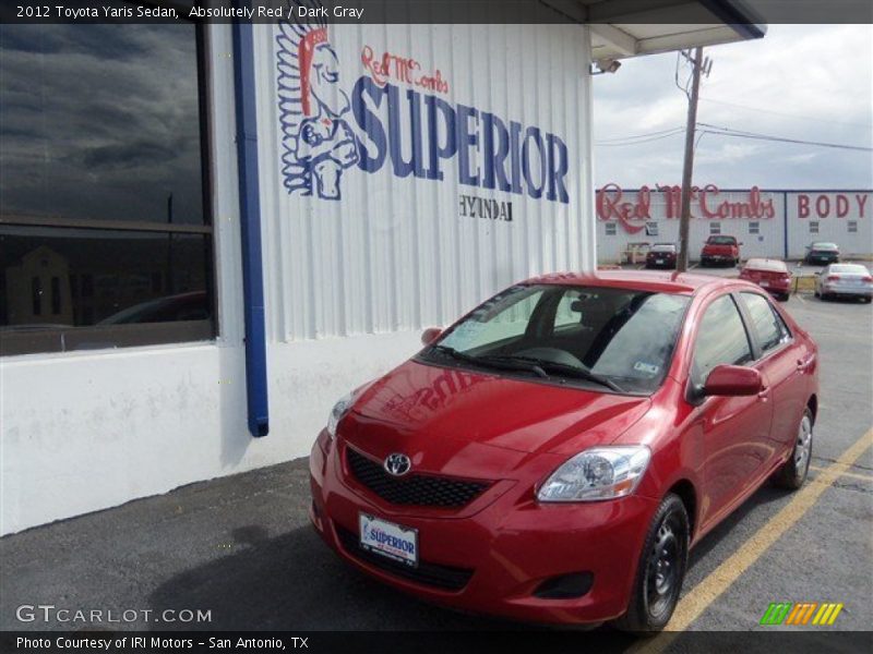 Absolutely Red / Dark Gray 2012 Toyota Yaris Sedan