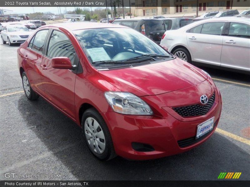 Absolutely Red / Dark Gray 2012 Toyota Yaris Sedan