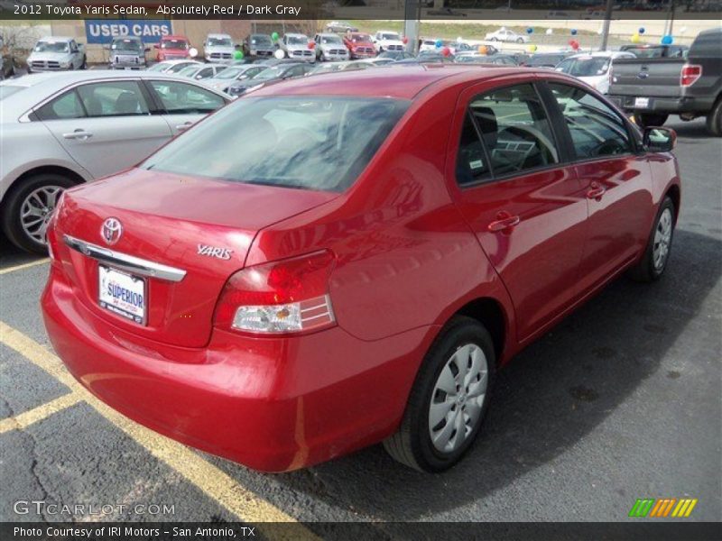 Absolutely Red / Dark Gray 2012 Toyota Yaris Sedan
