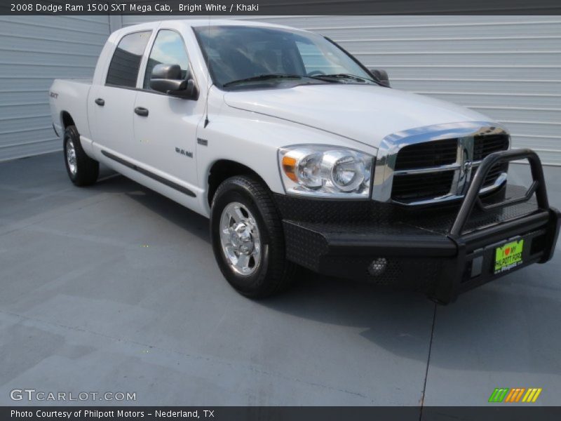 Bright White / Khaki 2008 Dodge Ram 1500 SXT Mega Cab