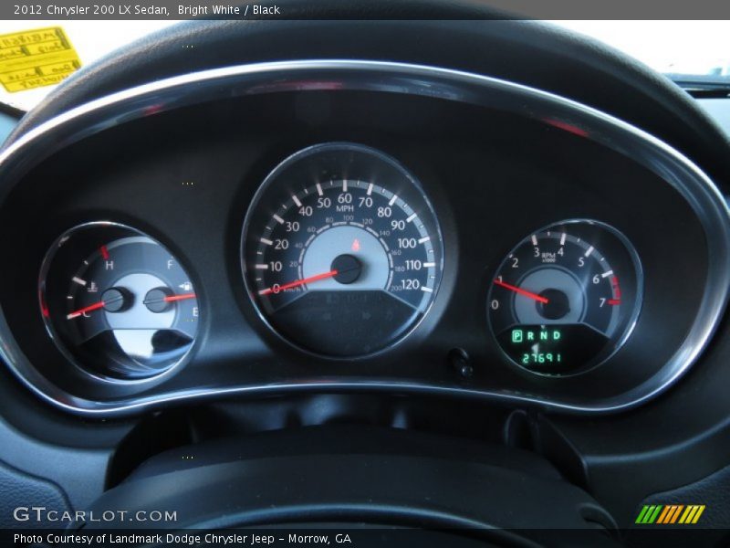 Bright White / Black 2012 Chrysler 200 LX Sedan