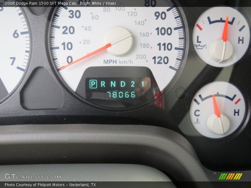 Bright White / Khaki 2008 Dodge Ram 1500 SXT Mega Cab