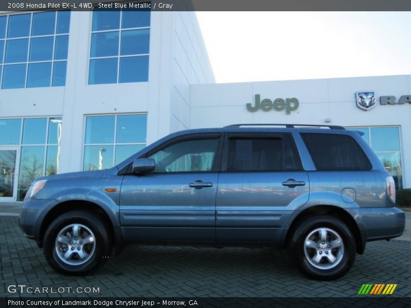 Steel Blue Metallic / Gray 2008 Honda Pilot EX-L 4WD