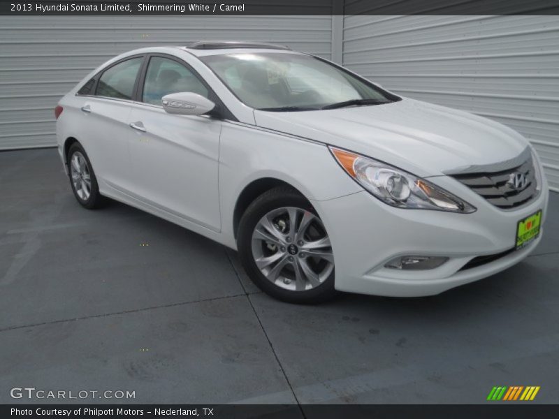 Shimmering White / Camel 2013 Hyundai Sonata Limited