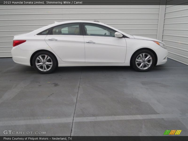 Shimmering White / Camel 2013 Hyundai Sonata Limited