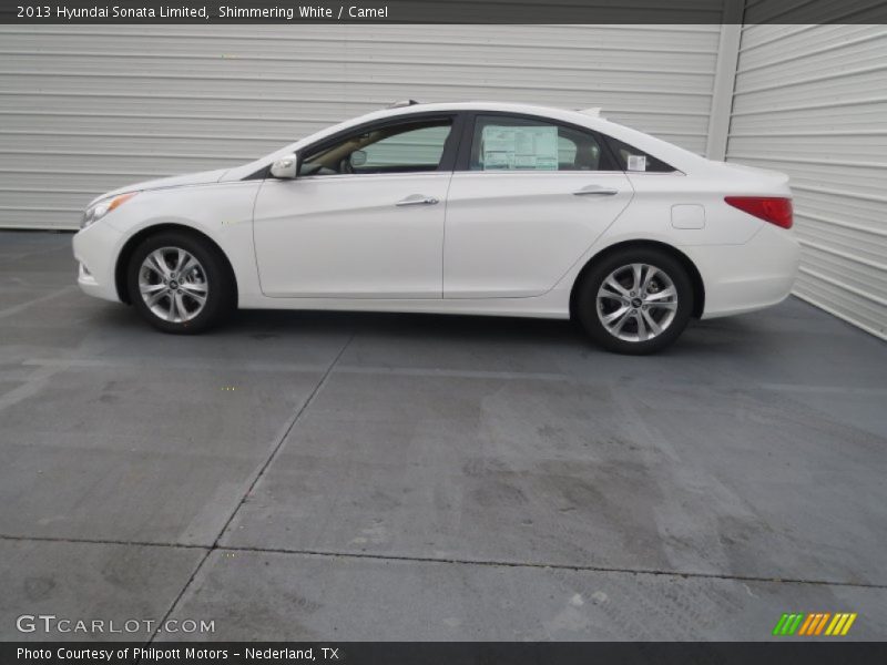 Shimmering White / Camel 2013 Hyundai Sonata Limited