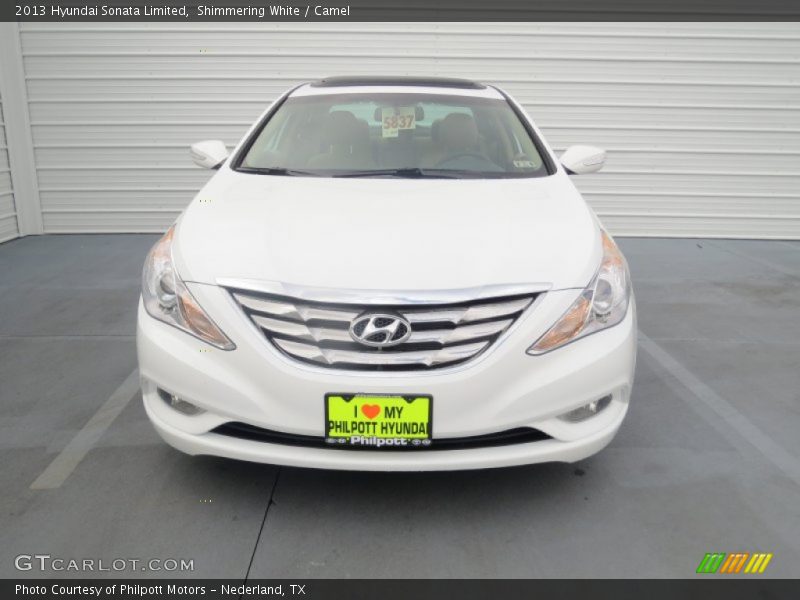 Shimmering White / Camel 2013 Hyundai Sonata Limited