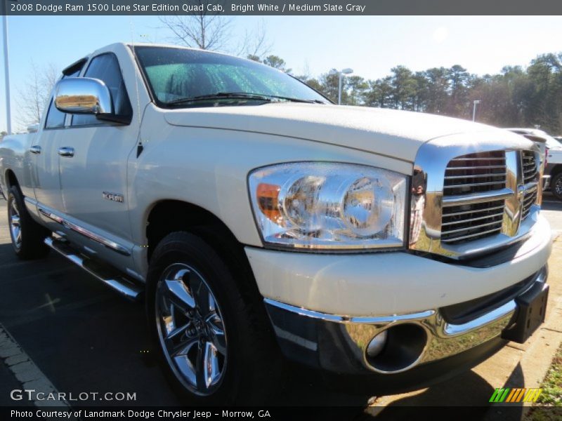 Bright White / Medium Slate Gray 2008 Dodge Ram 1500 Lone Star Edition Quad Cab