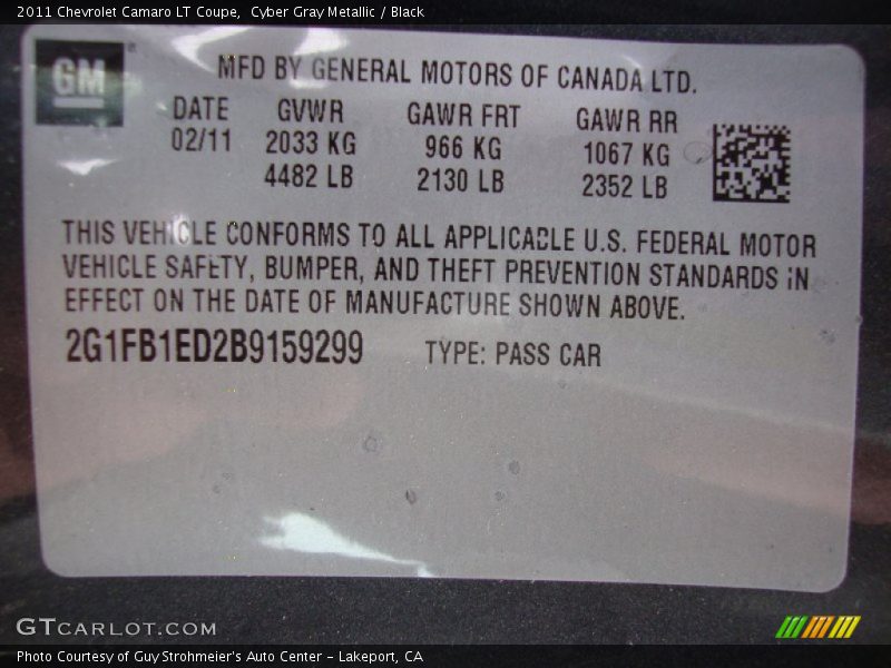 Cyber Gray Metallic / Black 2011 Chevrolet Camaro LT Coupe