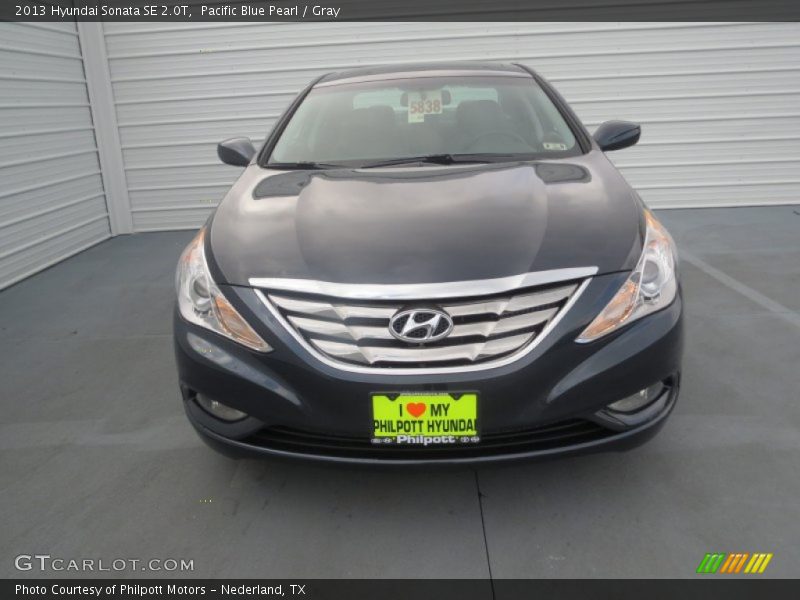 Pacific Blue Pearl / Gray 2013 Hyundai Sonata SE 2.0T