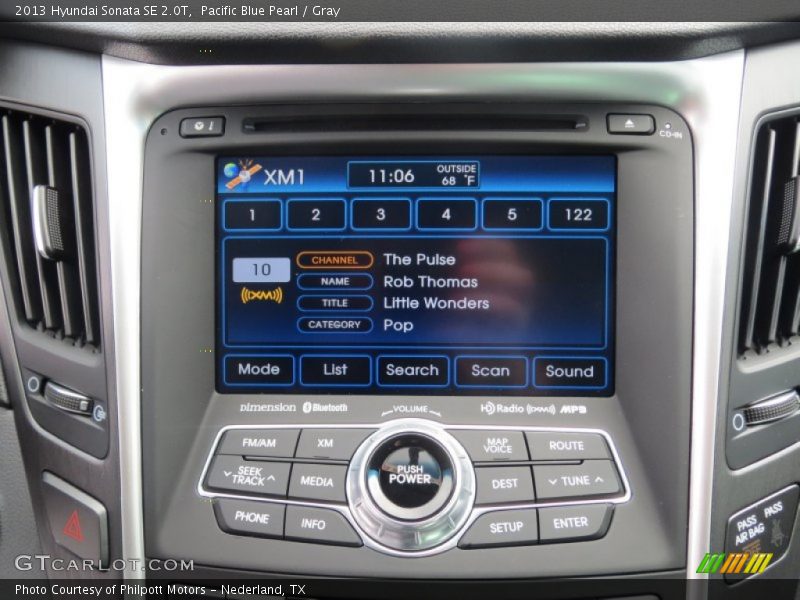 Pacific Blue Pearl / Gray 2013 Hyundai Sonata SE 2.0T