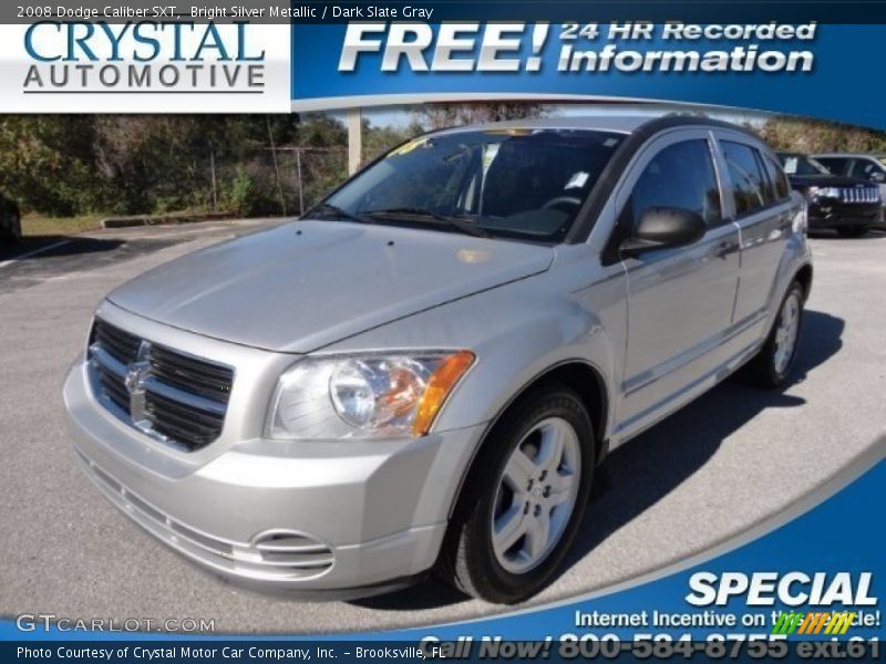 Bright Silver Metallic / Dark Slate Gray 2008 Dodge Caliber SXT