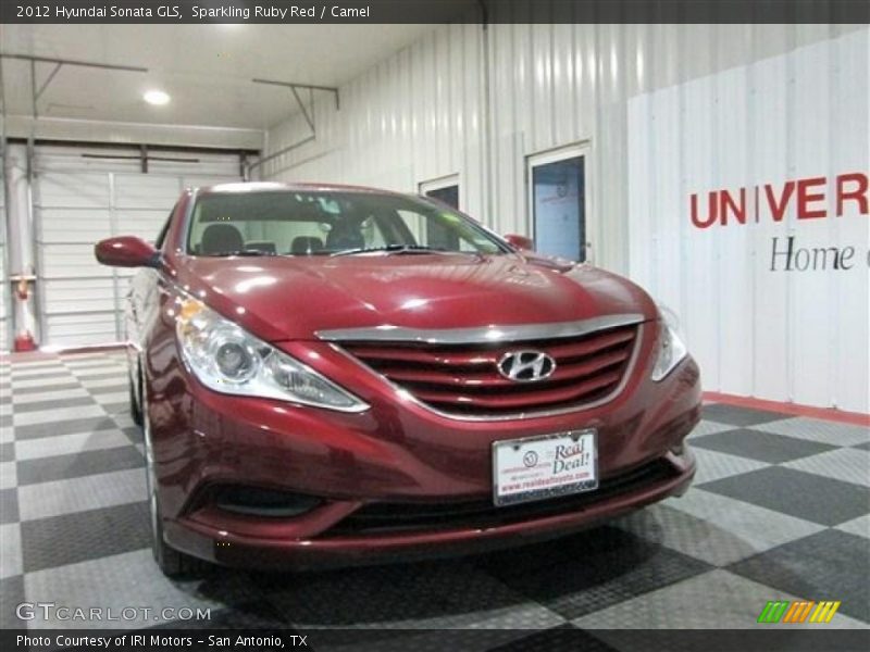 Sparkling Ruby Red / Camel 2012 Hyundai Sonata GLS