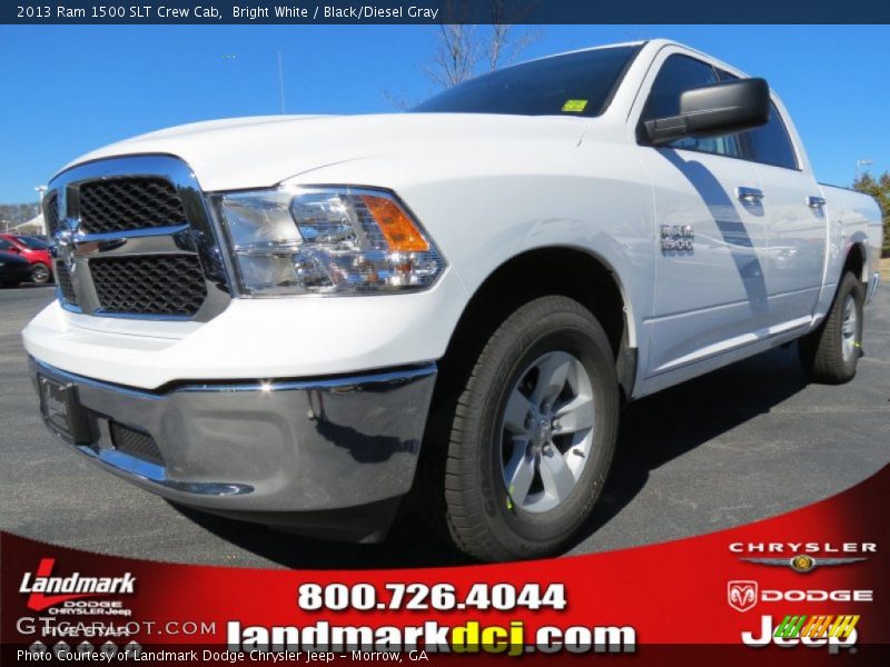 Bright White / Black/Diesel Gray 2013 Ram 1500 SLT Crew Cab